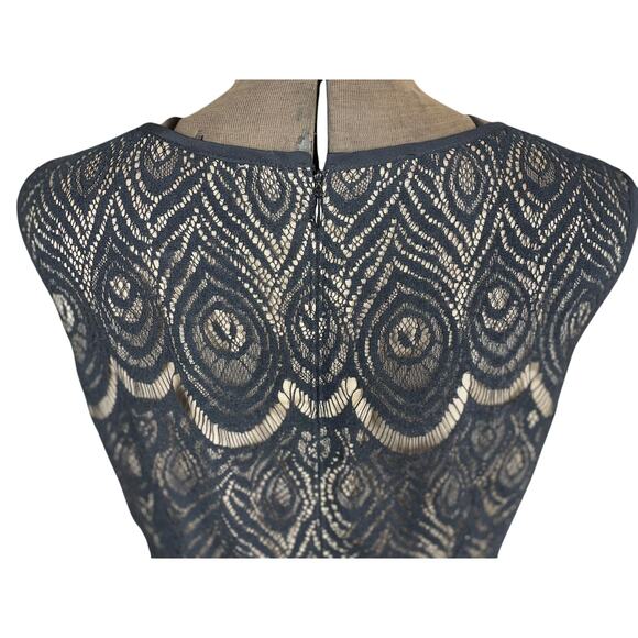 NANETTE LEPORE Black Lace Sleeveless Dress Womens Size (8)Midi Coquette Cocktail - Picture 5 of 7